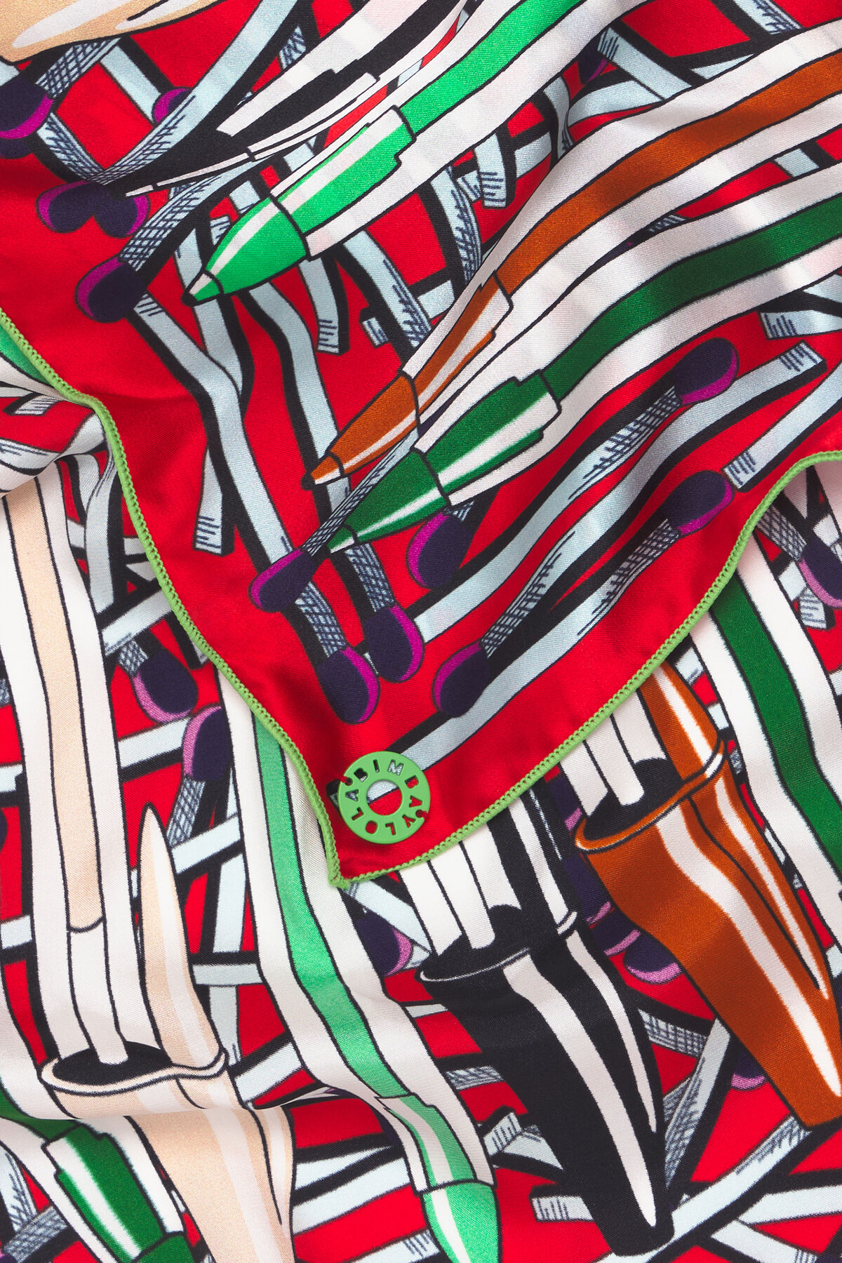 Pañuelo seda bolígrafos rojo