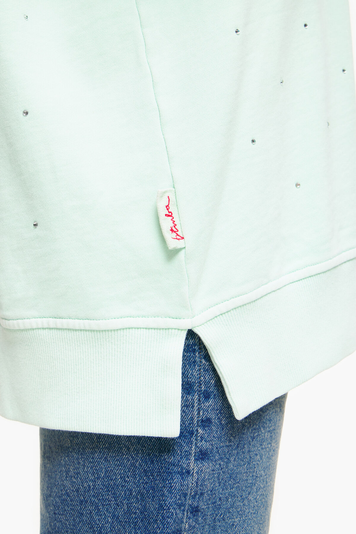 Sudadera brillos menta