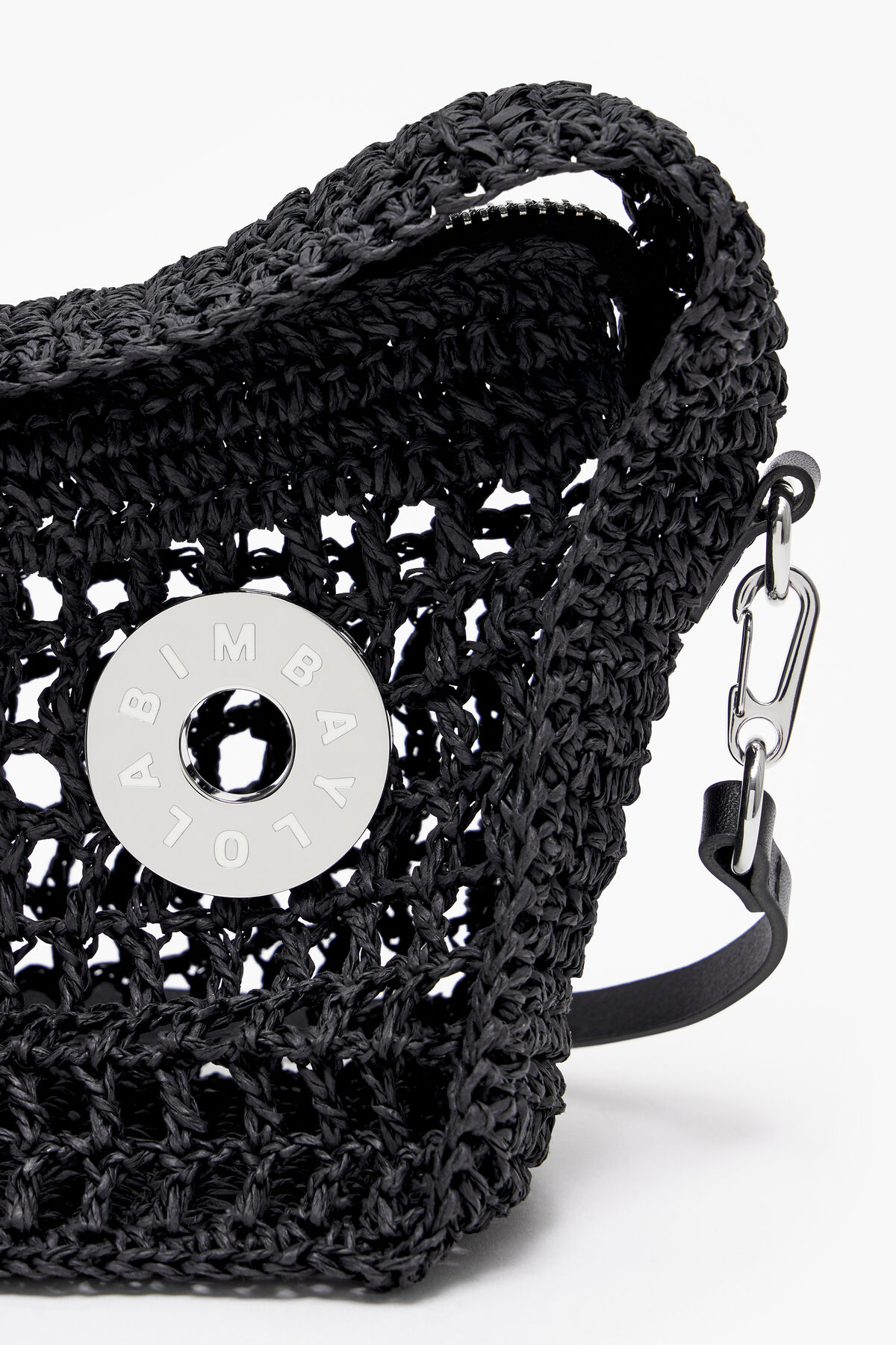 Bolso hobo S rafia negro