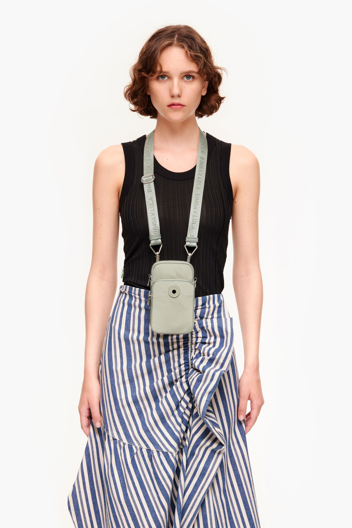 Minibolso rectangular gris hielo