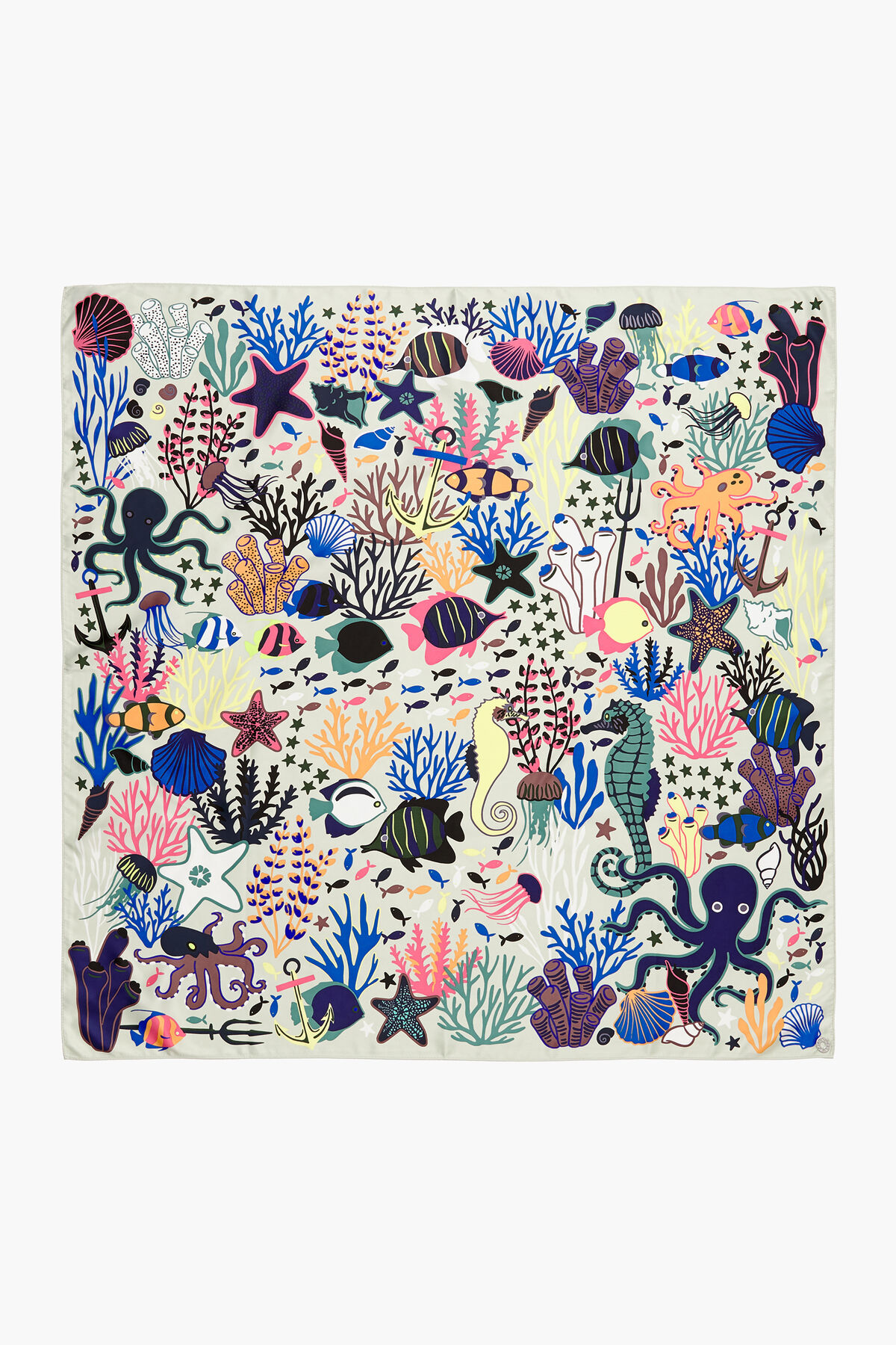 Pañuelo fondo marino verde