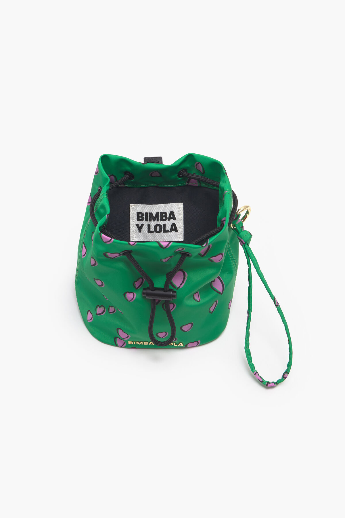 Minibolso saca S print Small Hearts verde