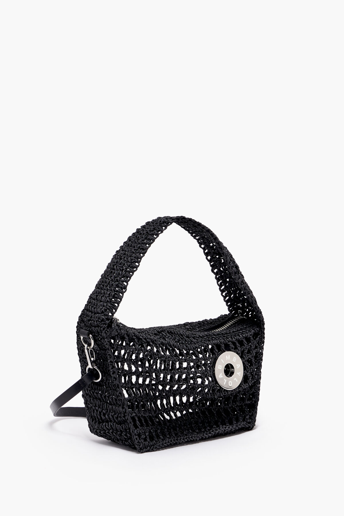 Bolso hobo S rafia negro