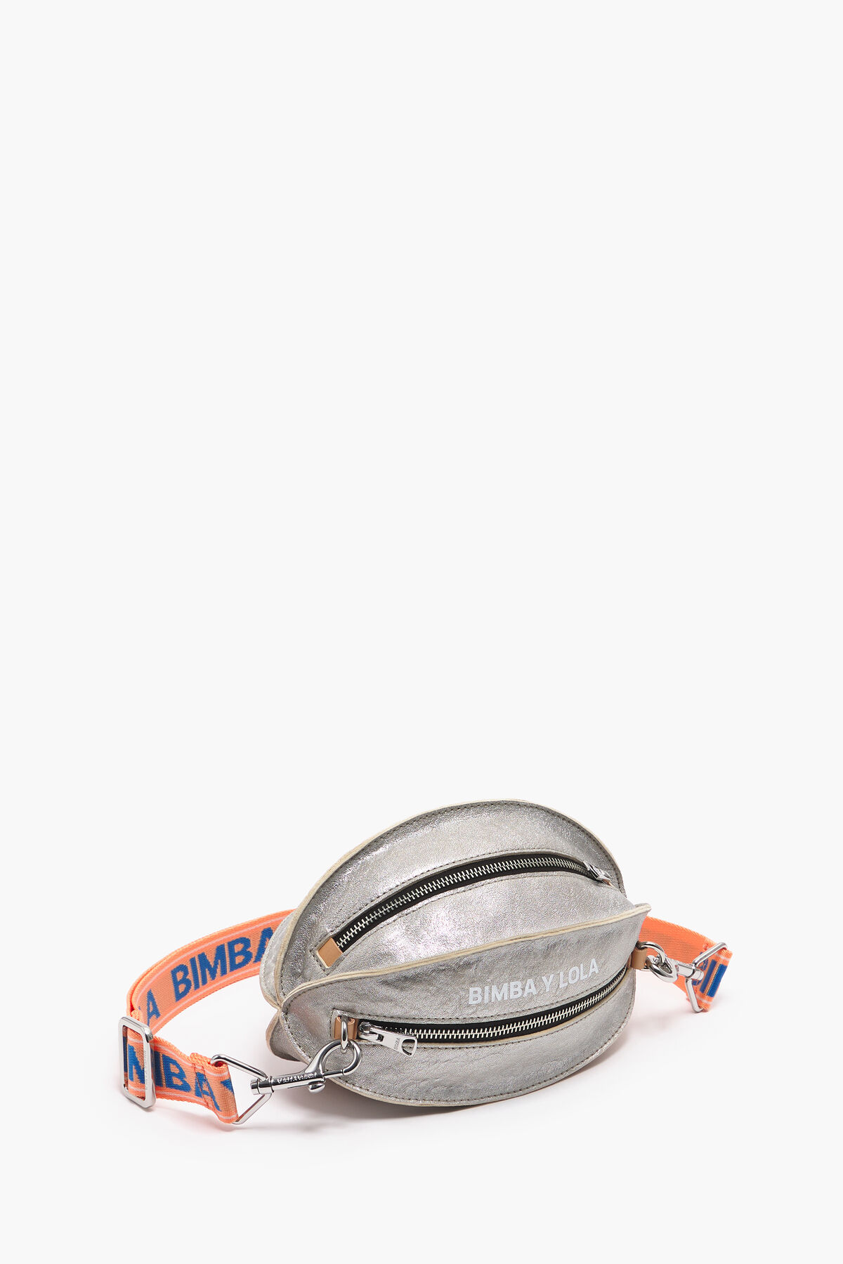 Bolso Pelota S piel plata