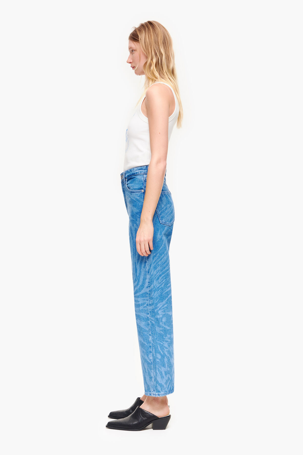 STRAIGHT CROPPED - Vaquero print Butterfly Wing azul