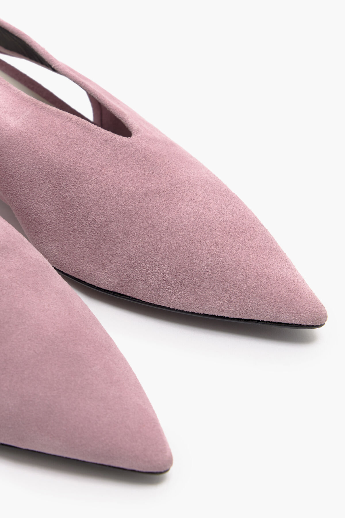 Zapato salón serraje rosa