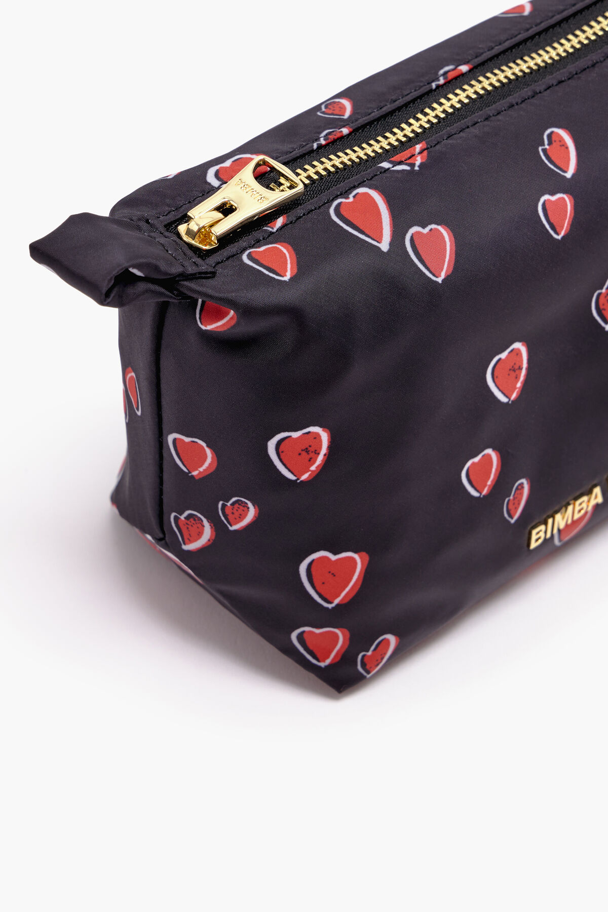 Neceser trapecio S print Small Hearts negro