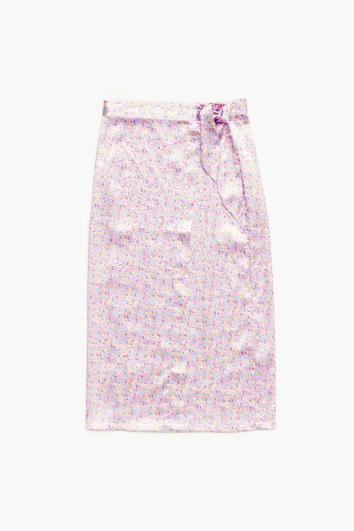 Falda pareo midi print Spray flowers mini rosa