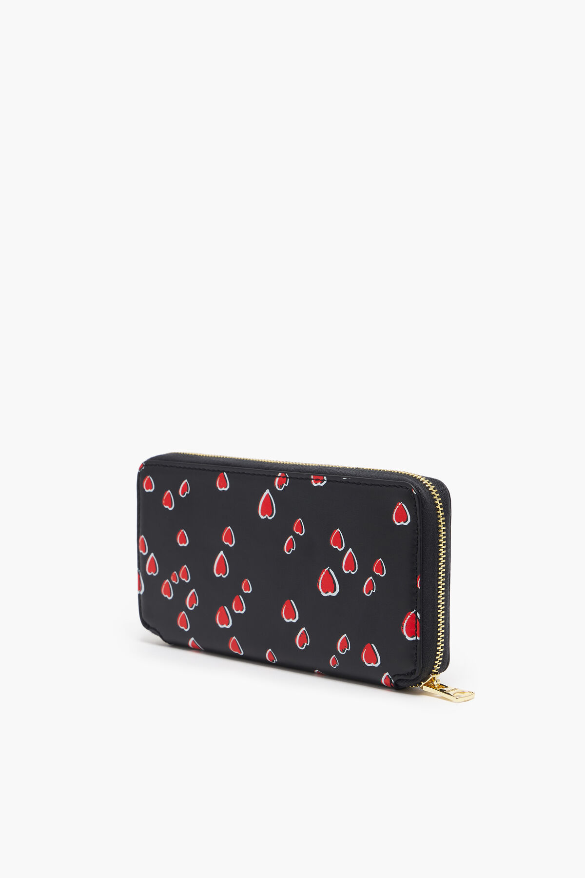 Billetera libro piel print Small Hearts negra