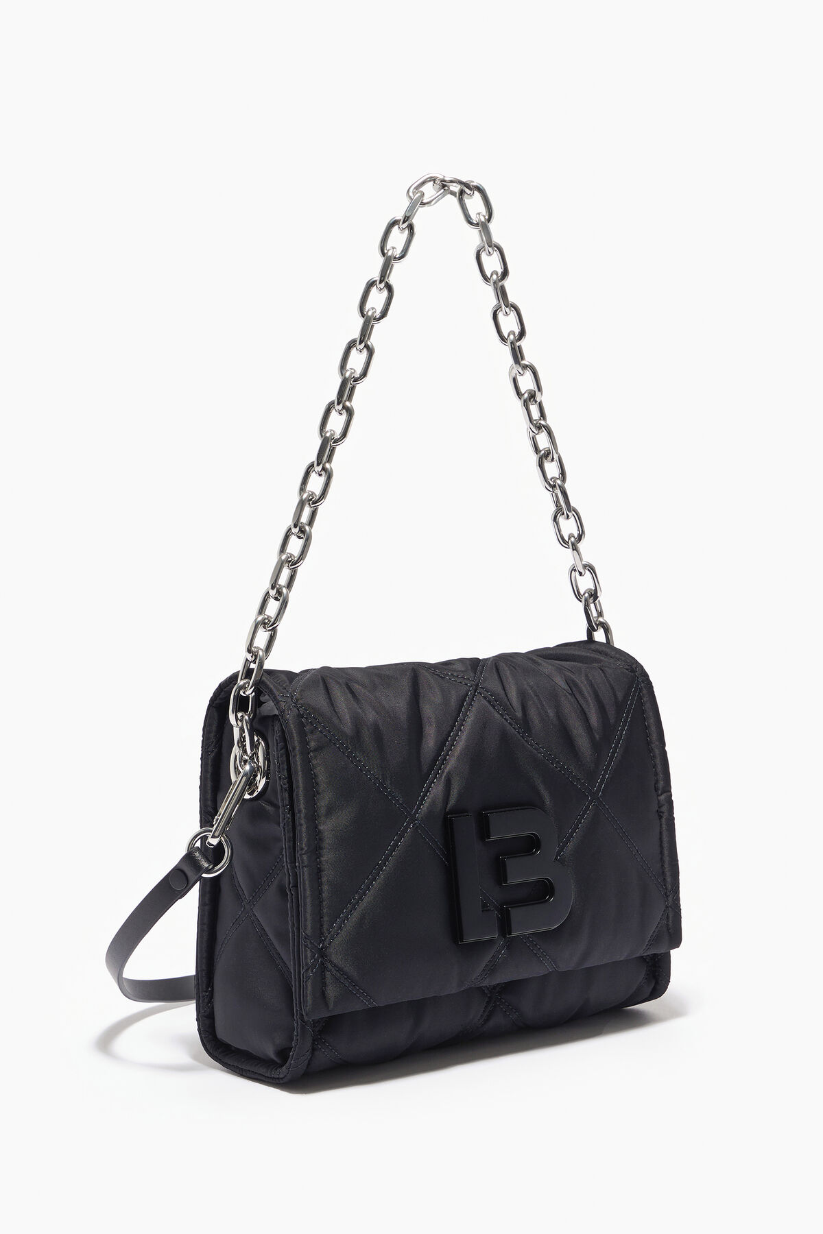 Bolso bandolera M nylon solapa negro