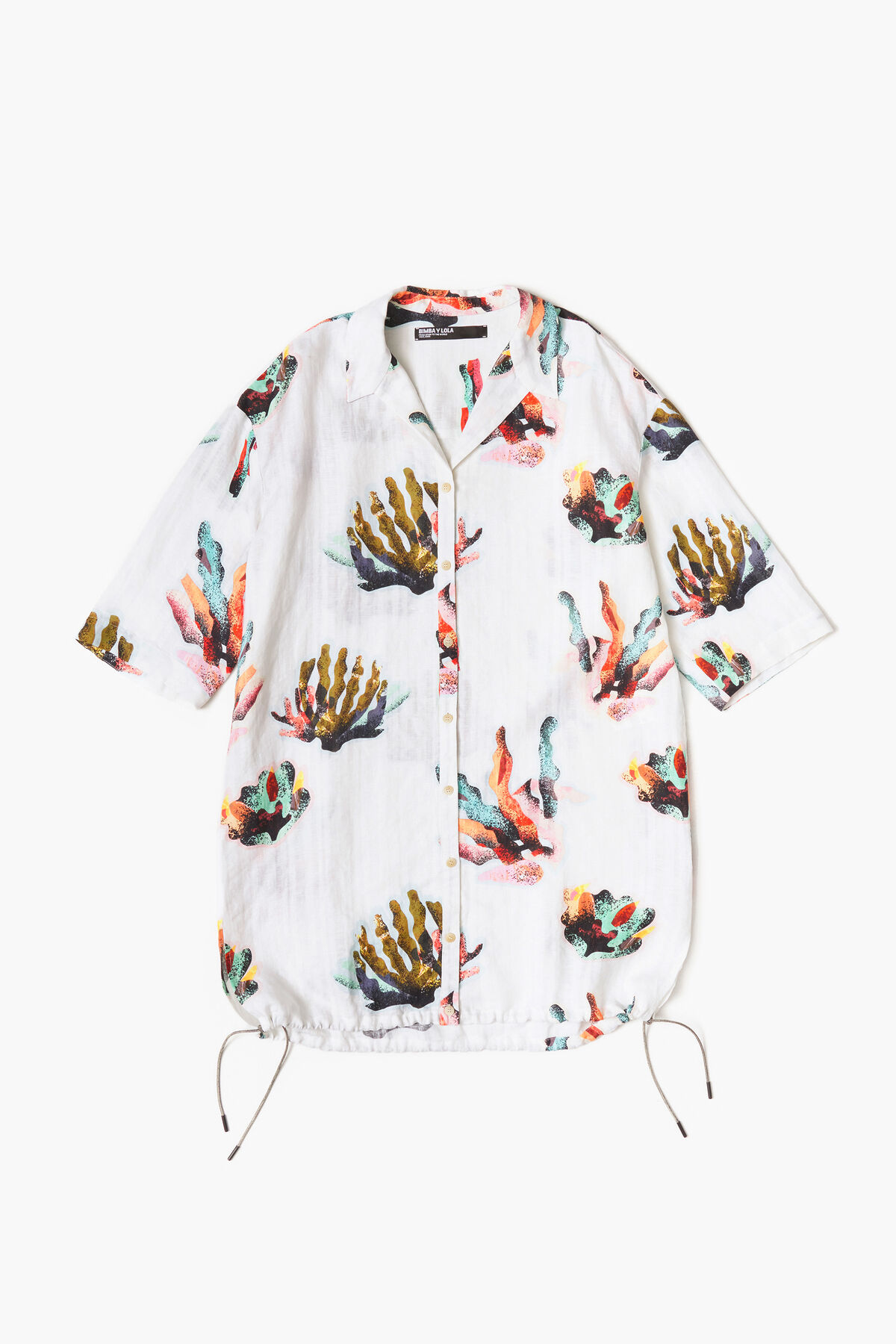 Camisa print Coral marfil