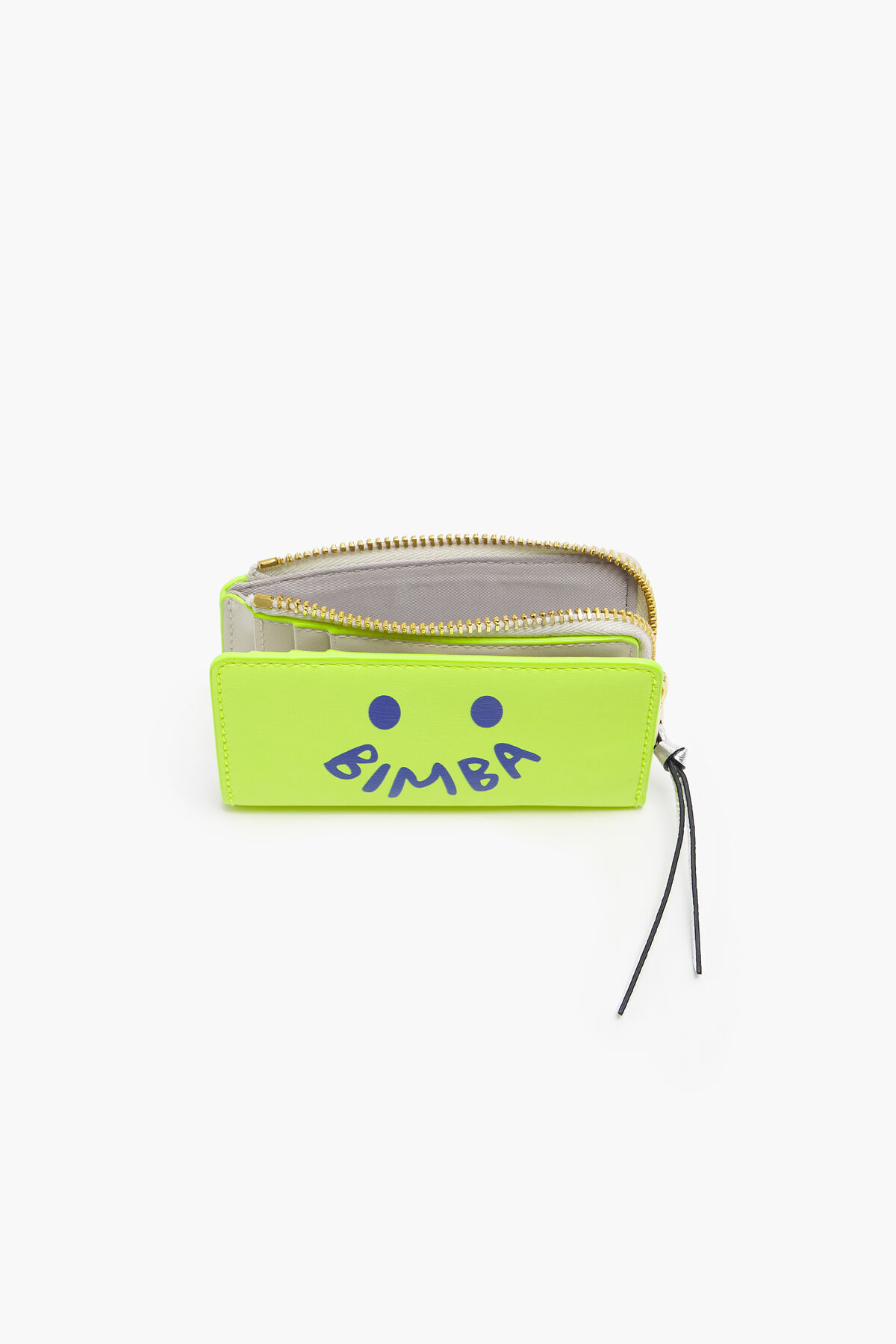 Cartera rectangular piel amarillo neón