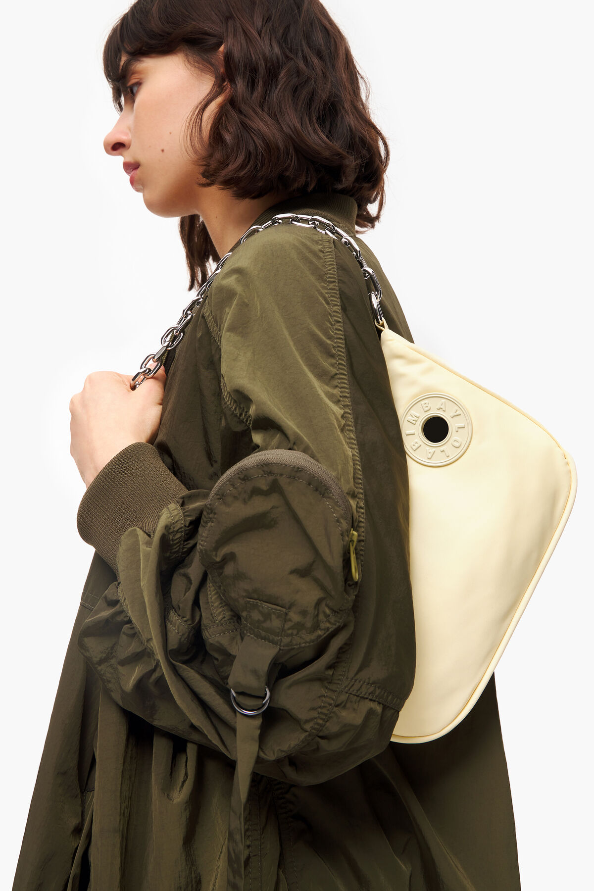 Bolso moon S nylon mantequilla