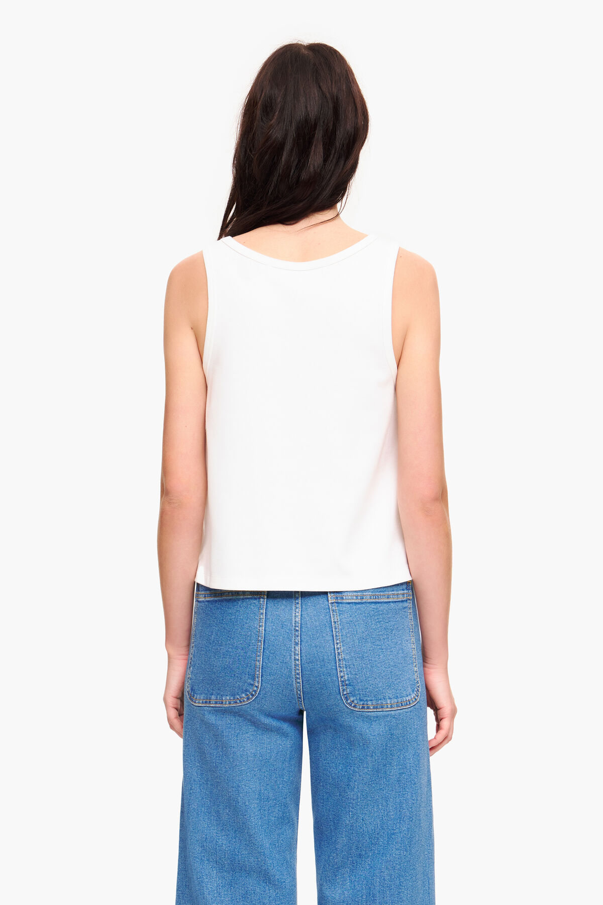 Camiseta sisa punto roma marfil