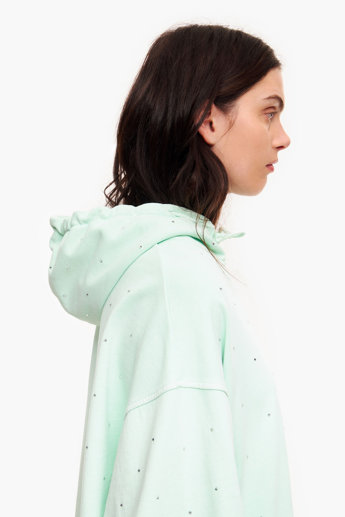 Sudadera brillos menta