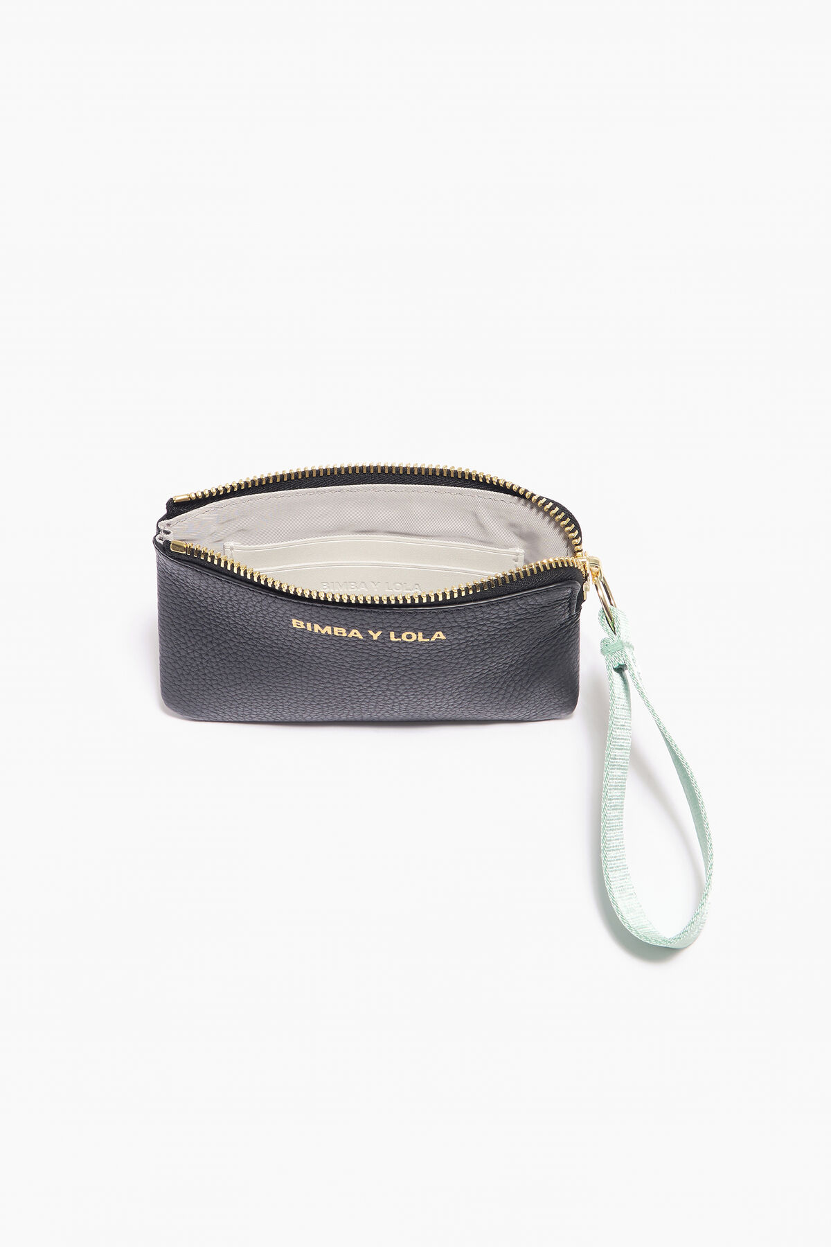 Monedero curvo piel negro