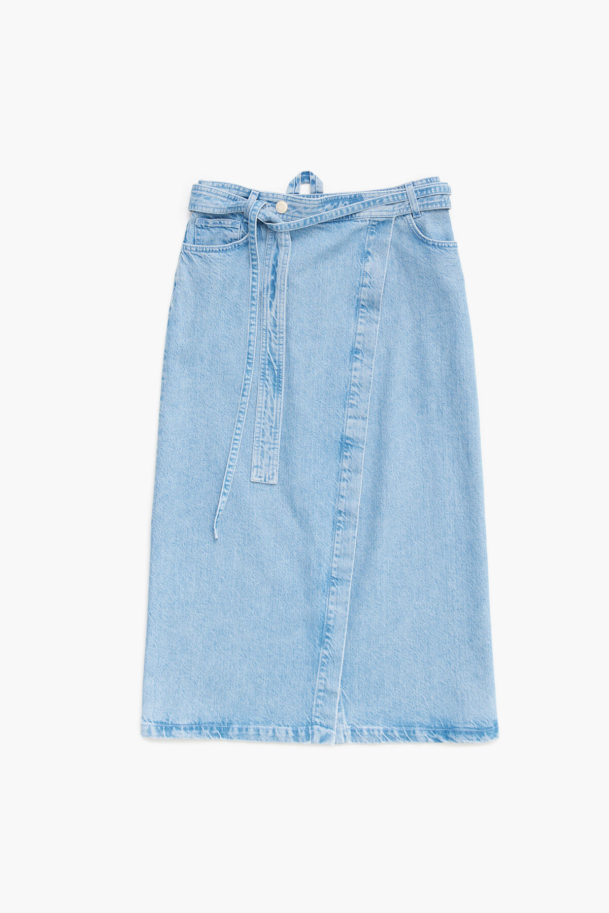 Falda pareo denim midi azul