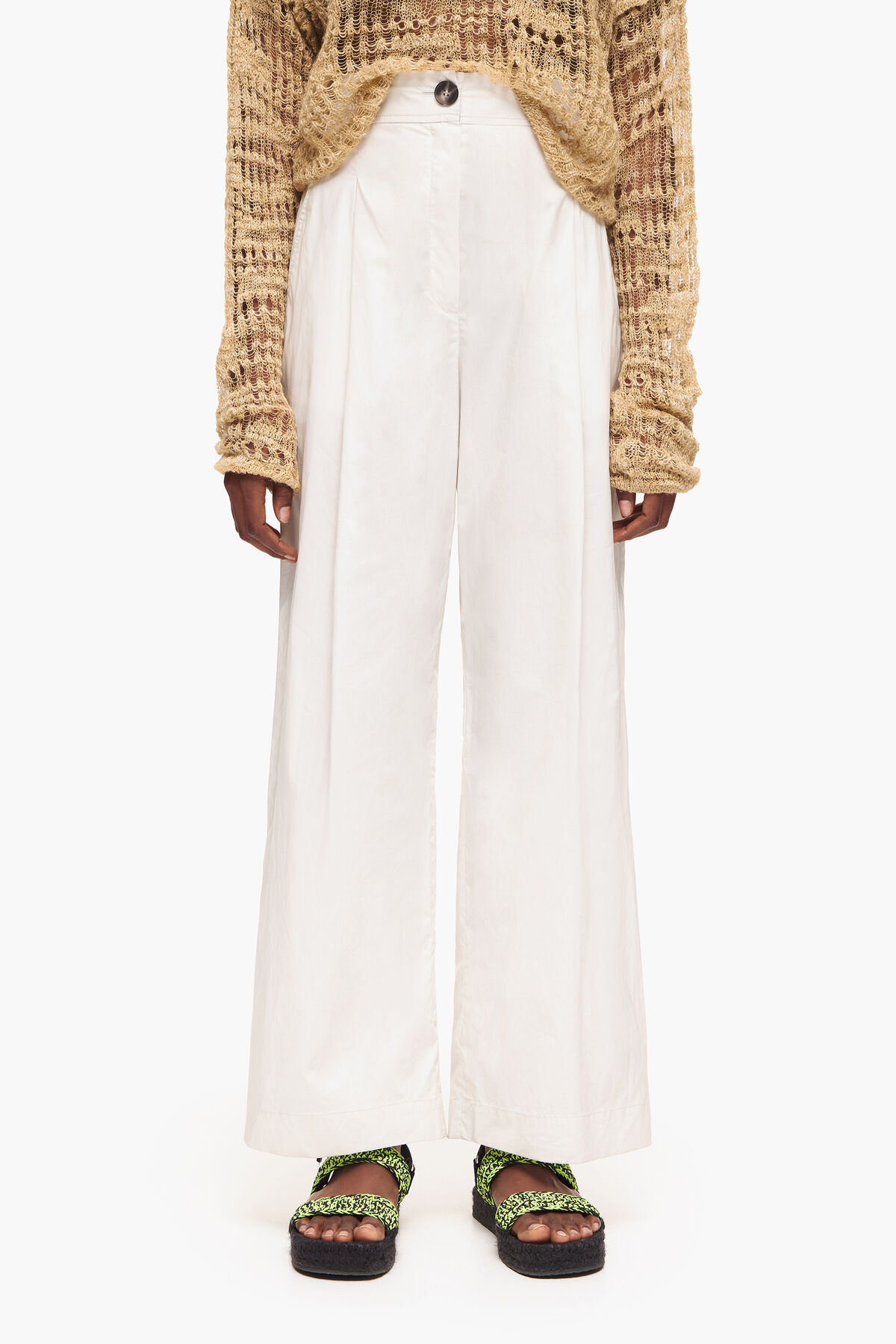 Pantalón popelín gris claro