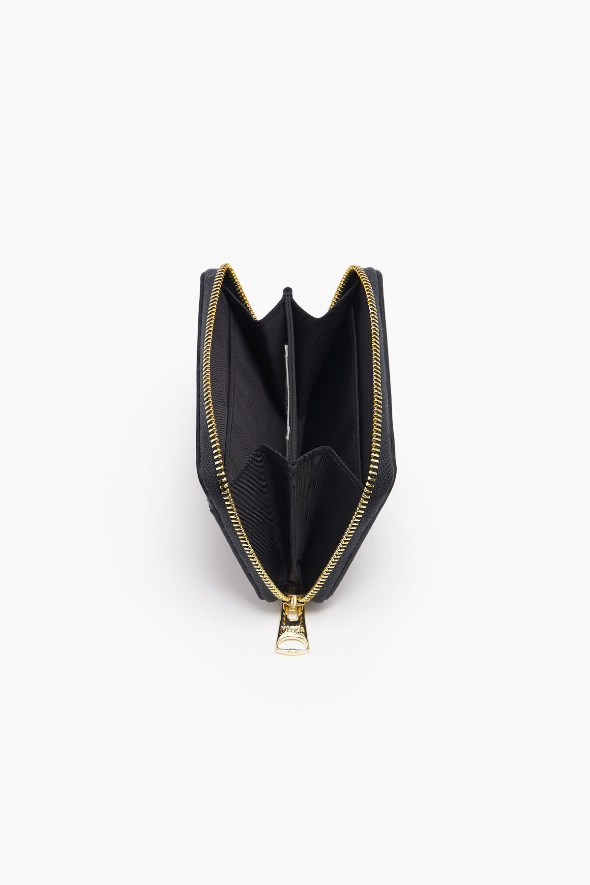 Cartera rectangular piel print Small Hearts negra