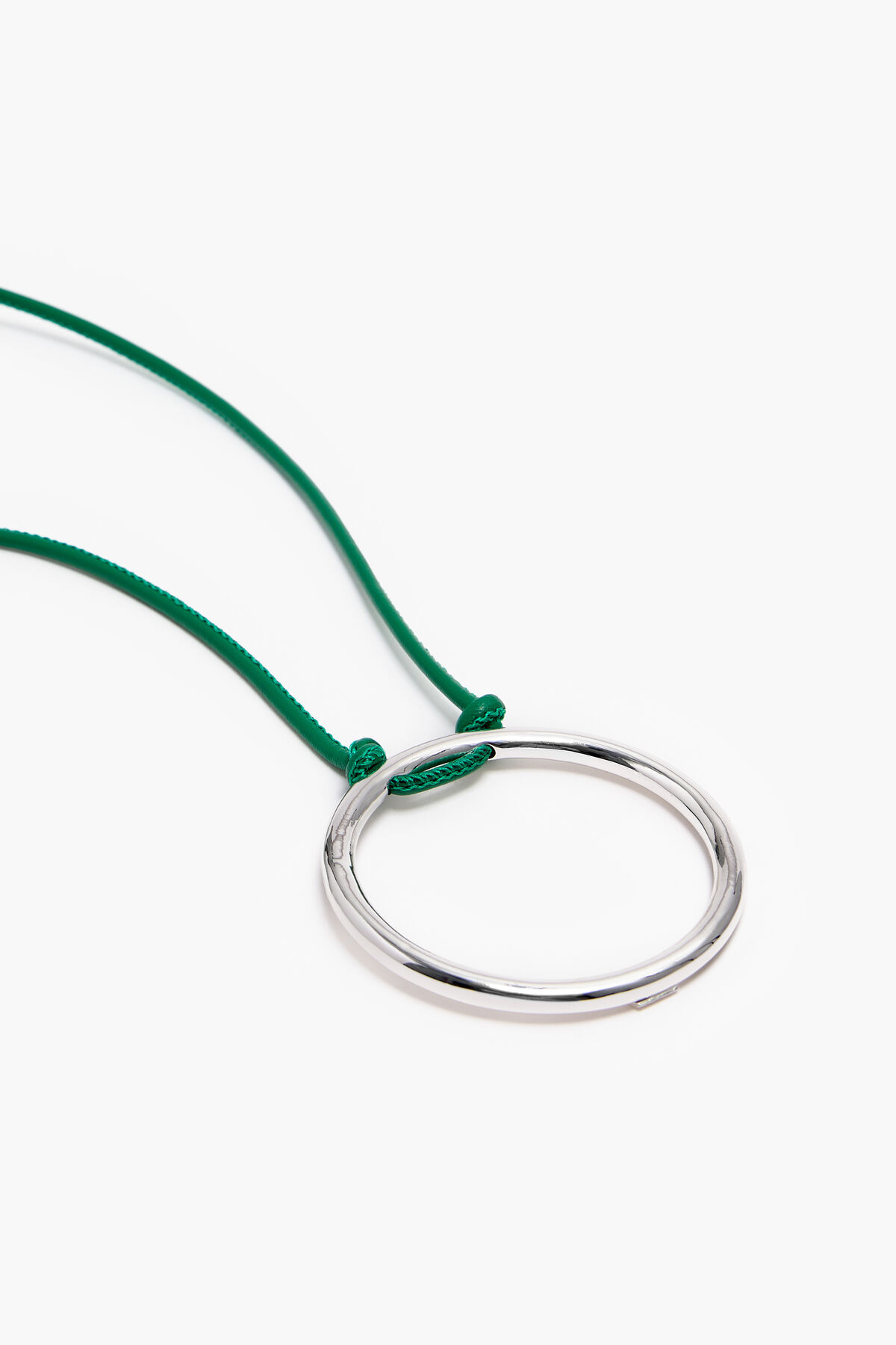Collar largo aro cordón verde