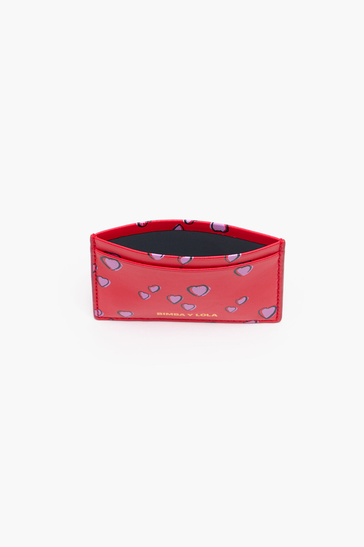 Tarjetero piel print Small Hearts rojo