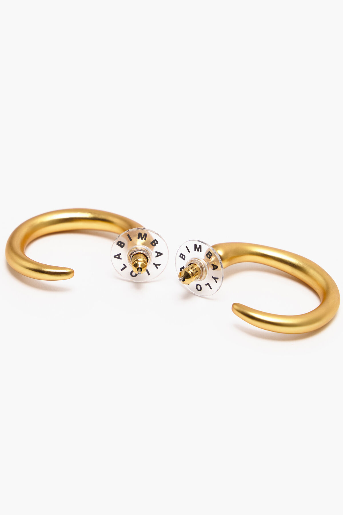 Pendientes aro maxi dorado mate