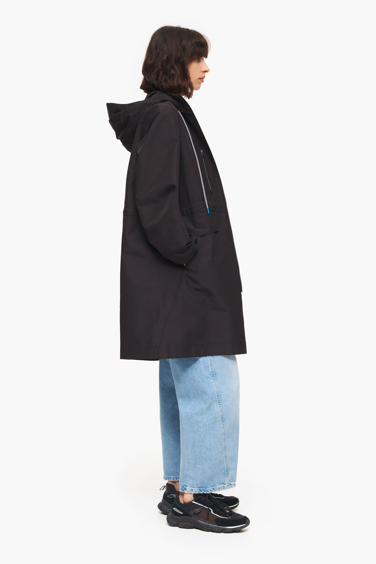 Gabardina evasé negra