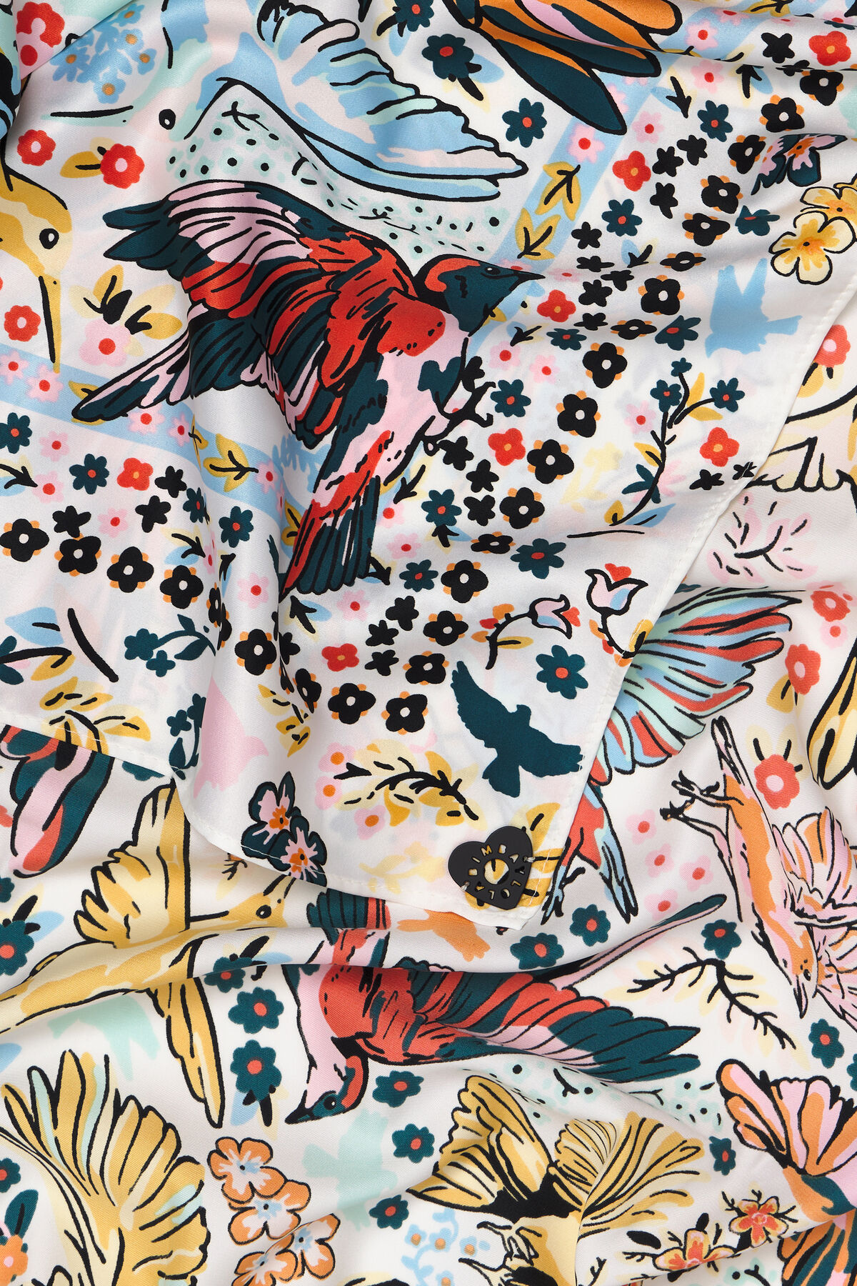 Pañuelo pájaros blanco