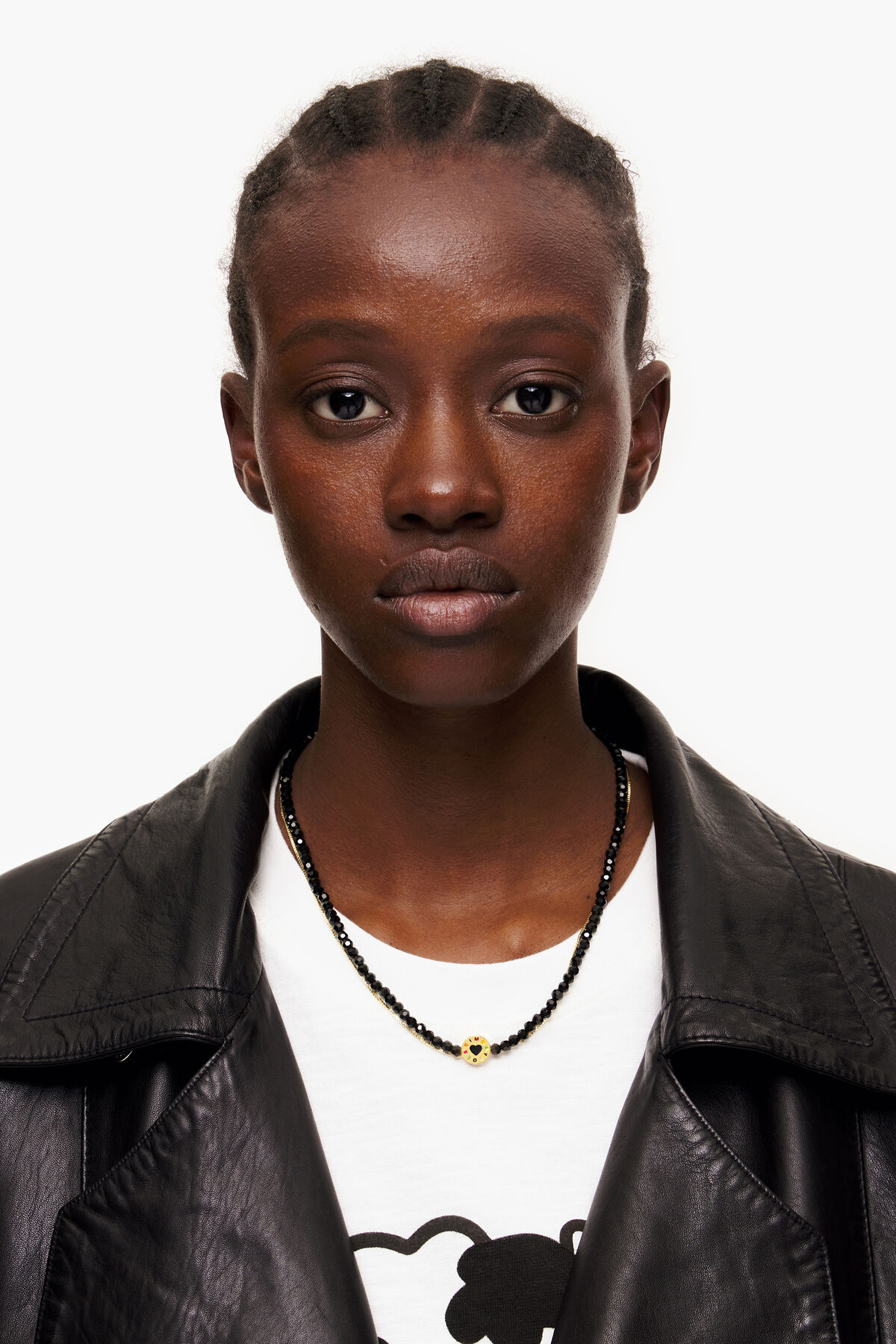 Collar cadena cristales negro