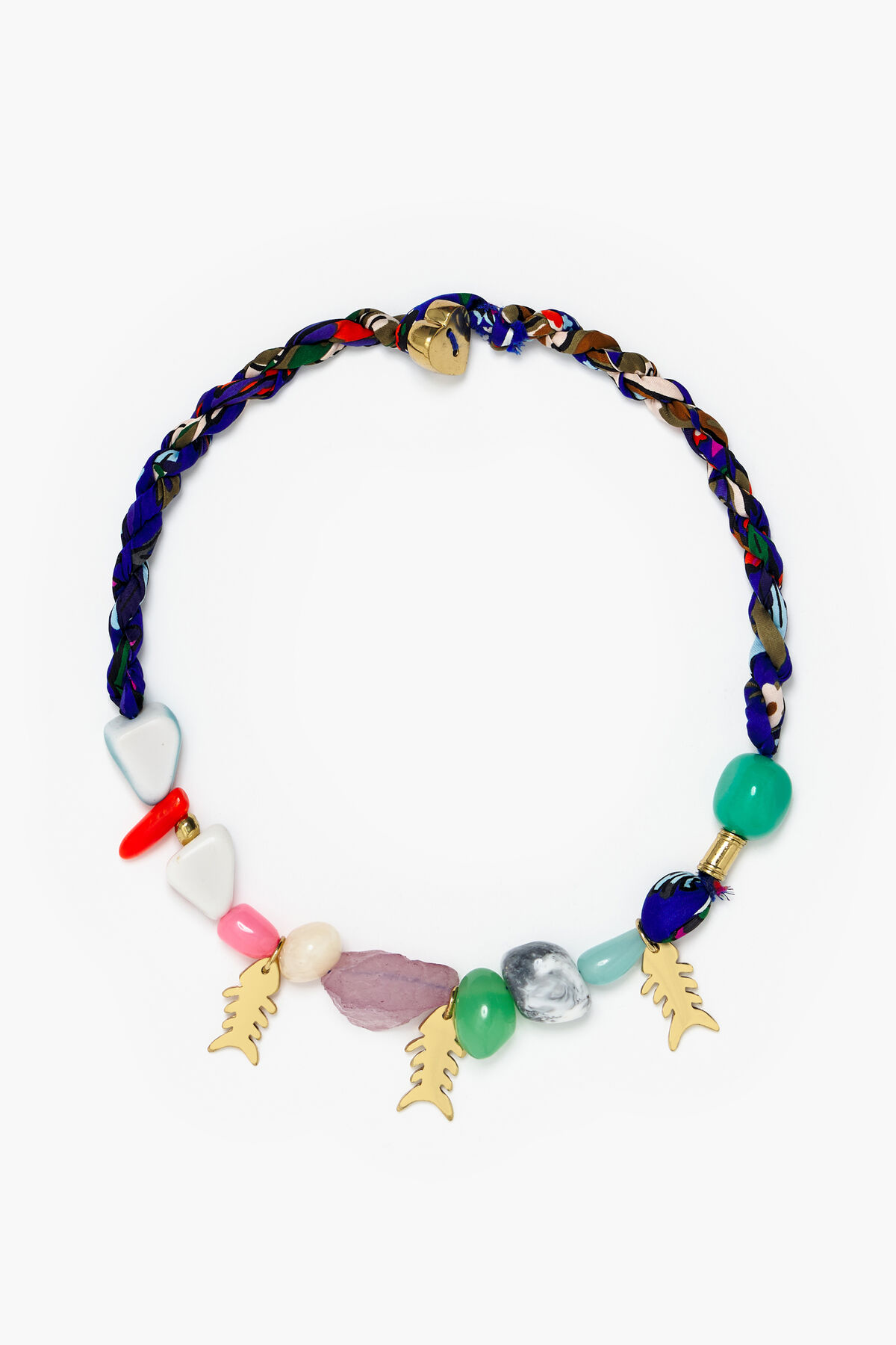 Collar corto peces cordón azul