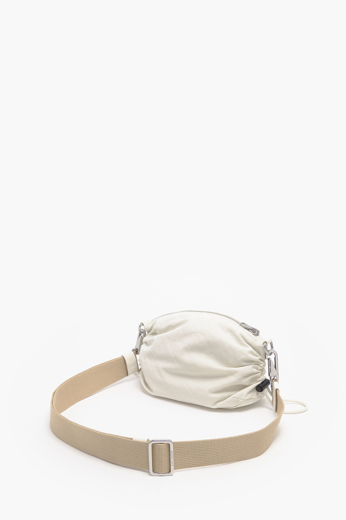 Bolso bandolera S nylon frunces piedra