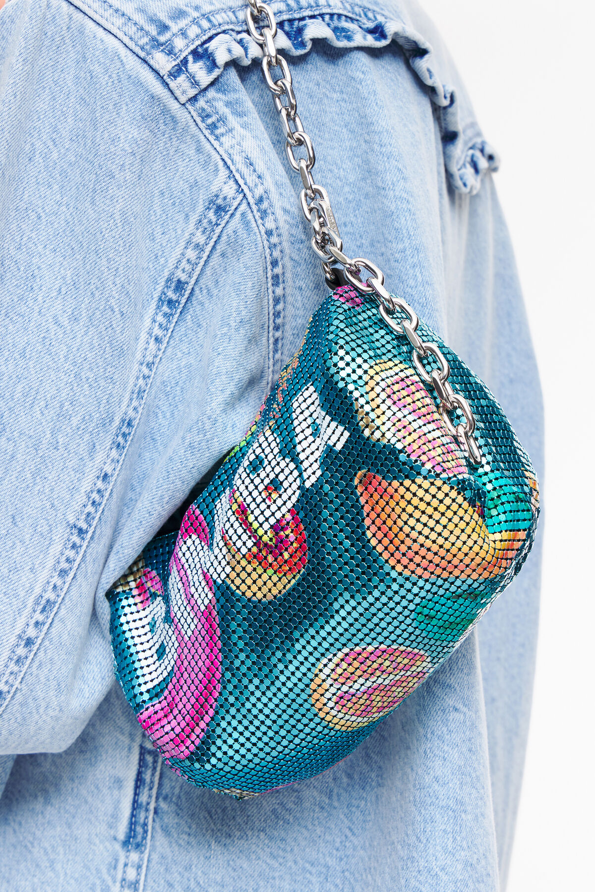 Bolso cilindro XS malla Bananas Mix agua