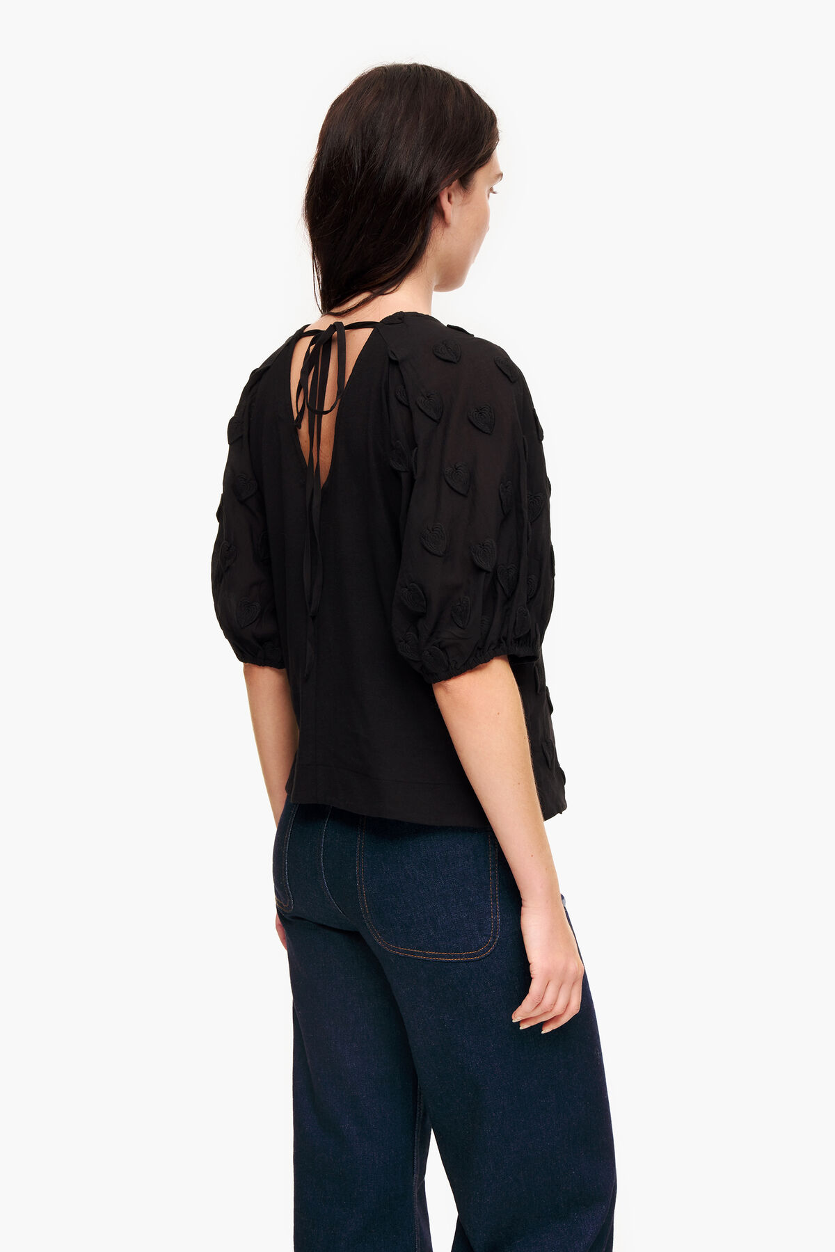 Camiseta doble tejido negra