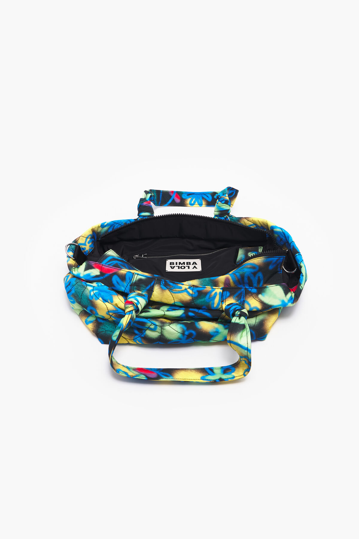 Bolso shopper XL nylon Graffiti Flowers azul