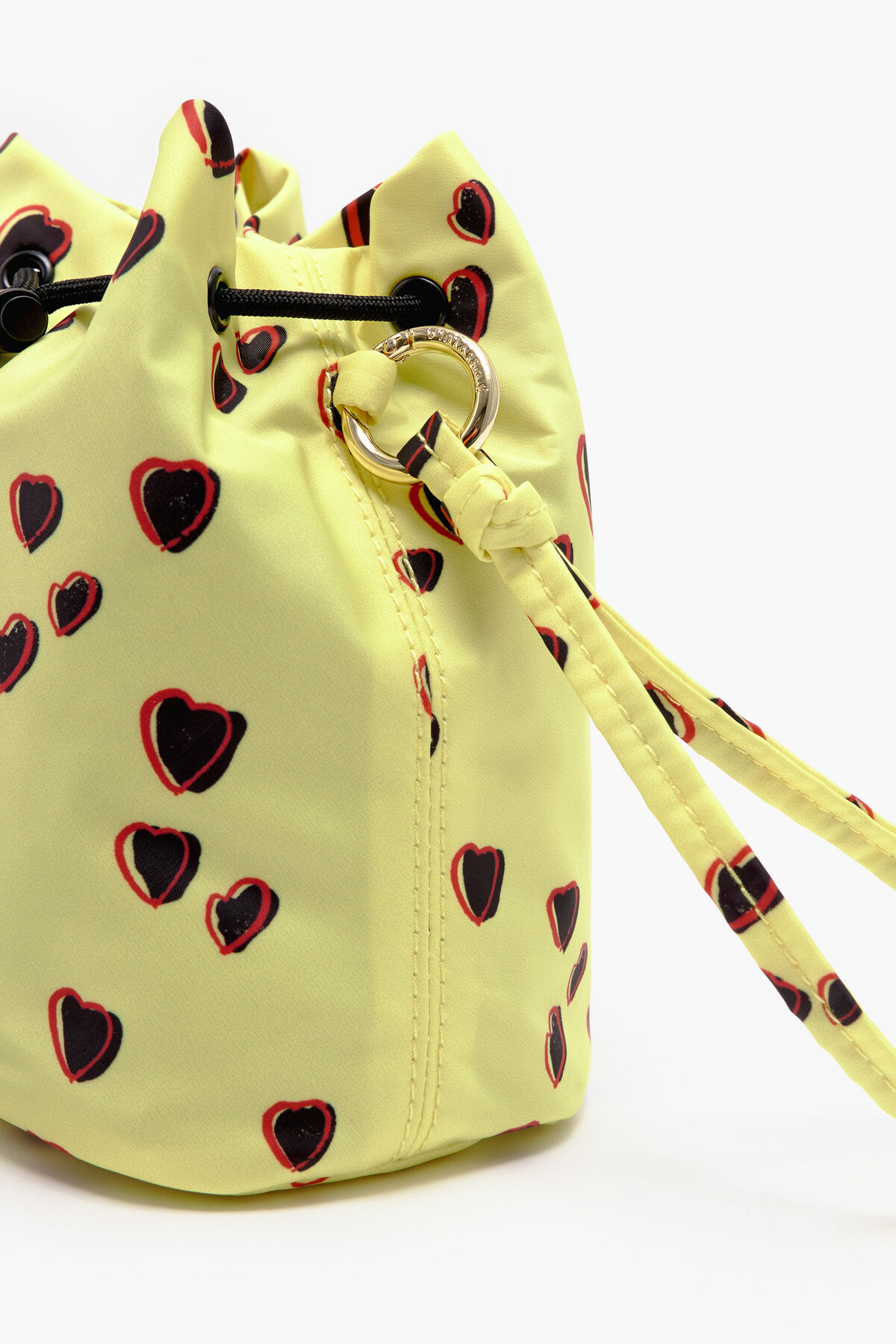 Minibolso saca S print Small Hearts amarillo