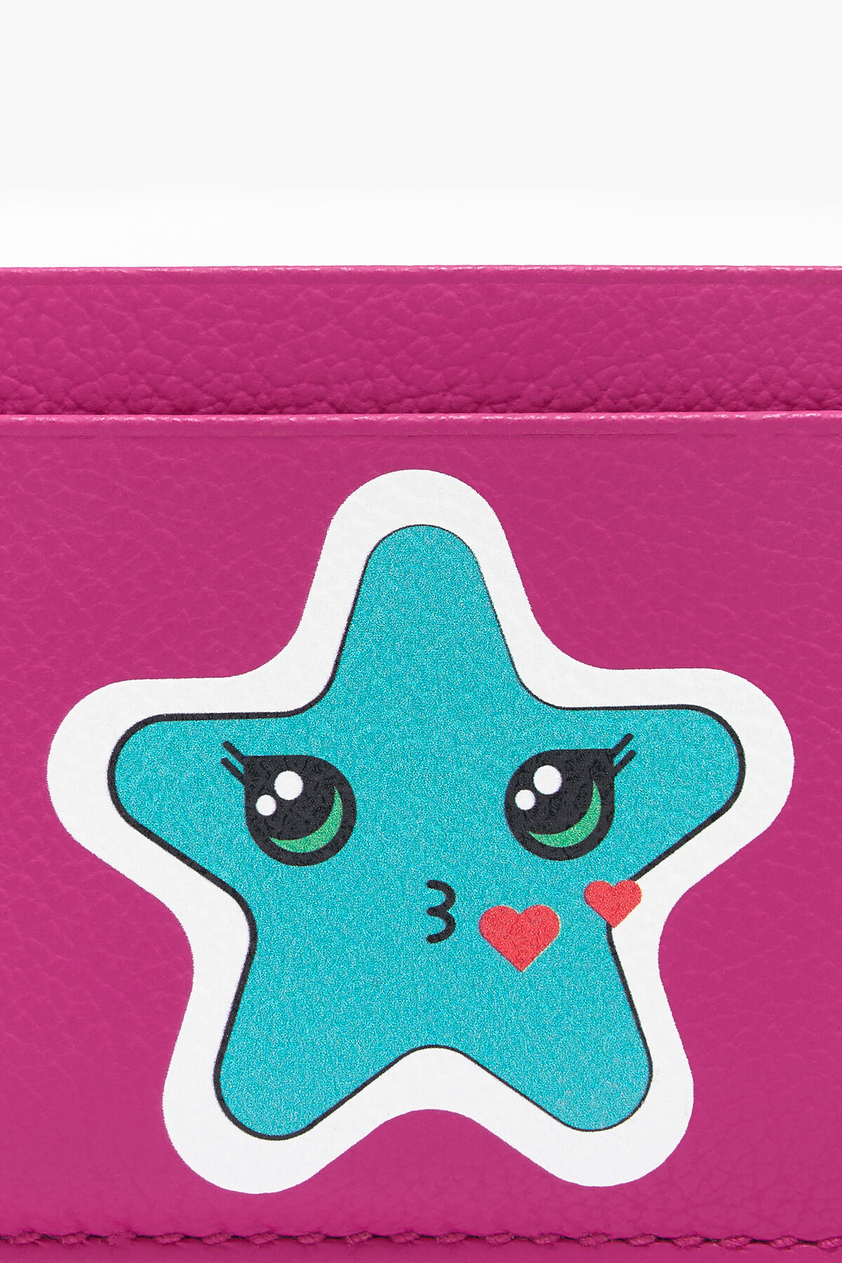 Tarjetero piel fucsia