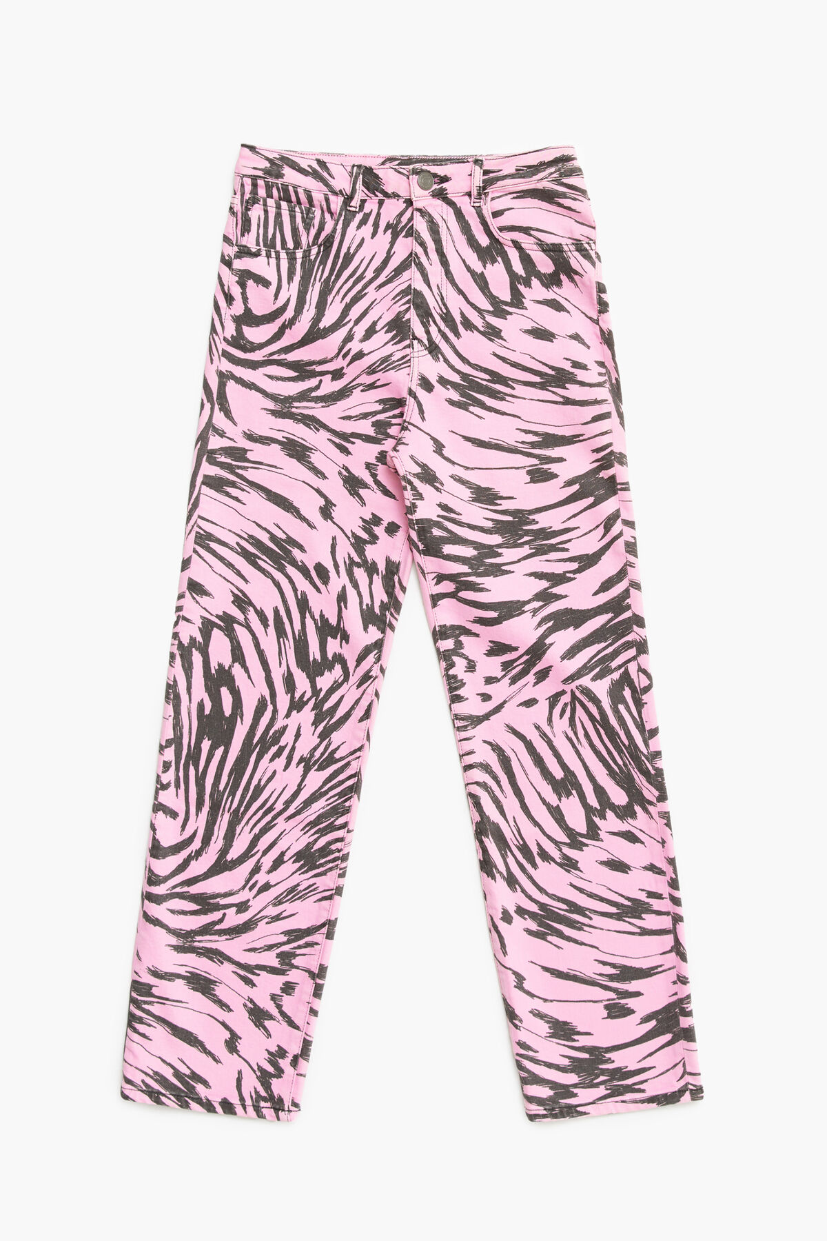 STRAIGHT CROPPED - Vaquero recto print Butterfly Wing rosa