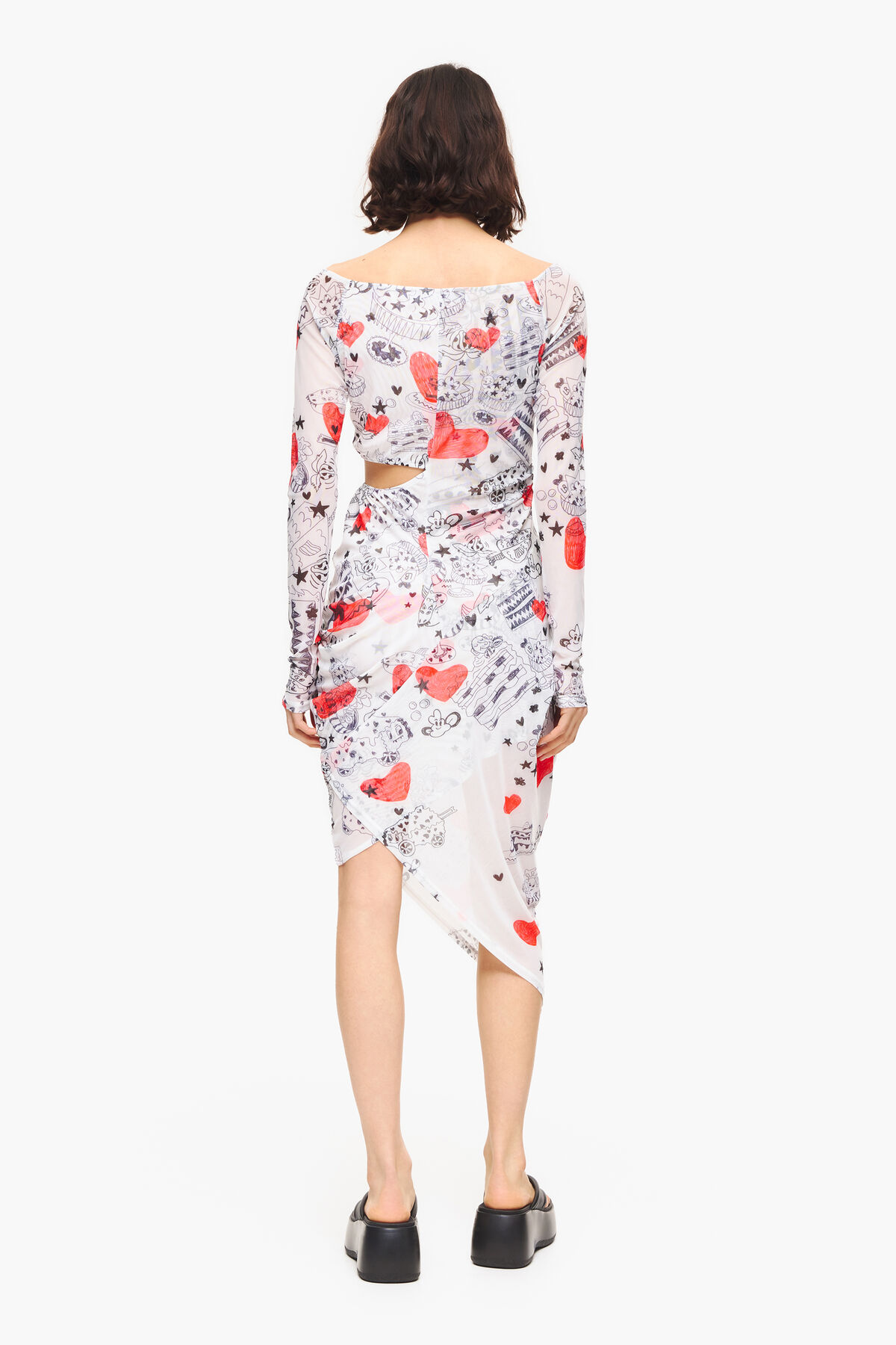 Vestido ajustado midi print Nickname Heart