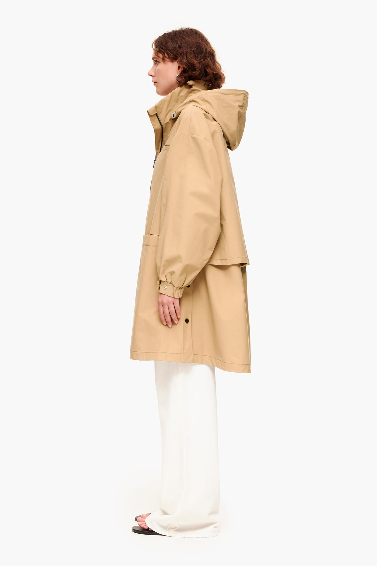 Gabardina evasé camel