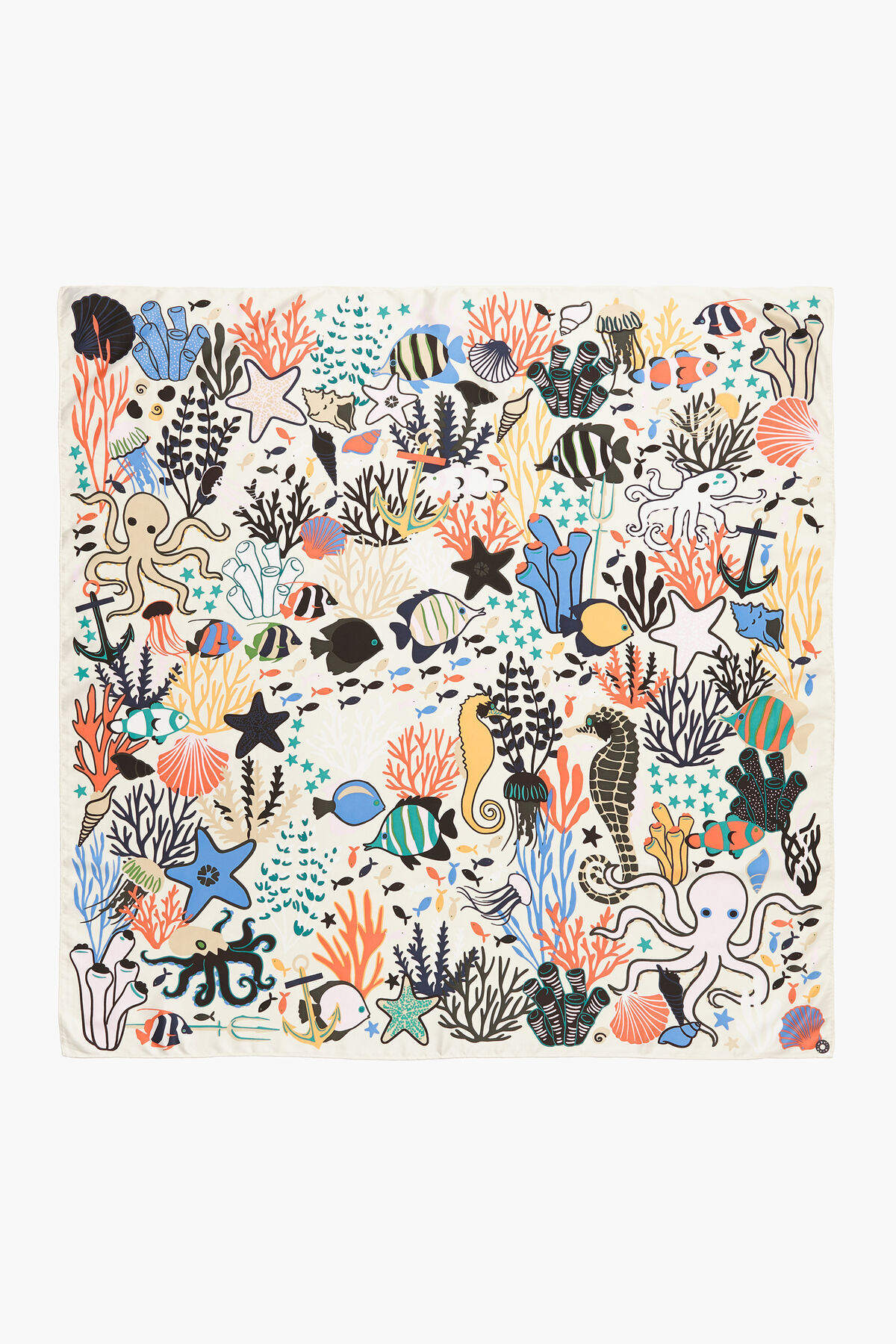 Pañuelo fondo marino blanco roto