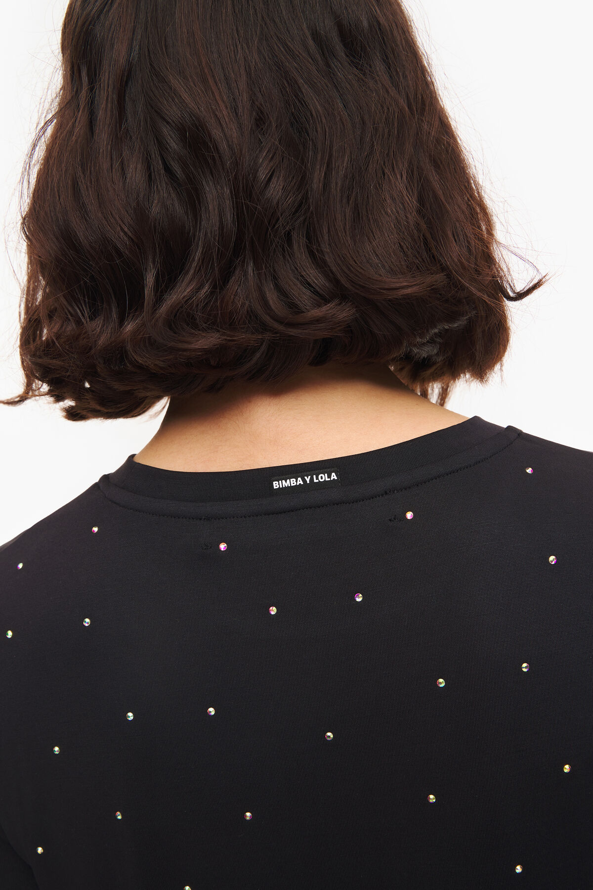 Vestido fluido brillos antracita