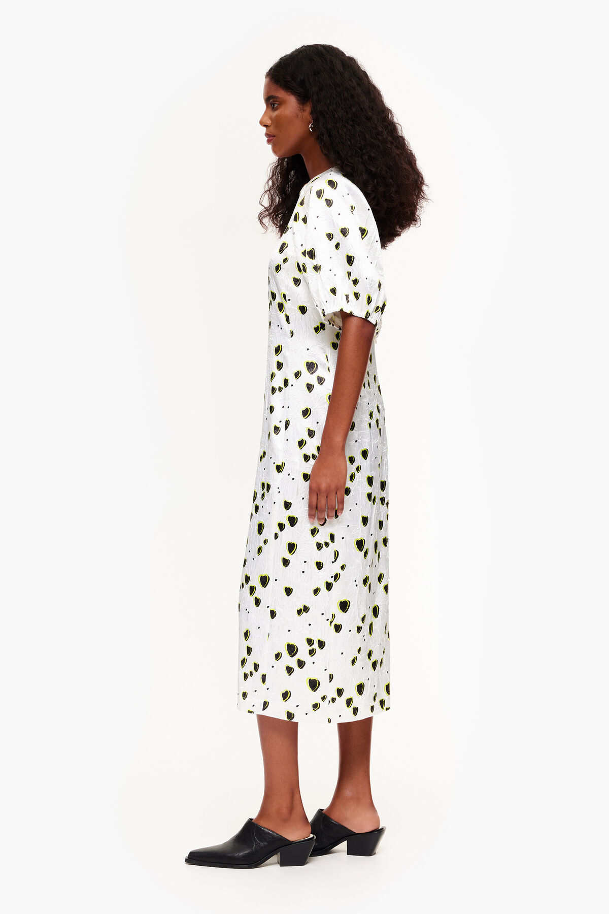 Vestido midi fluido print Small Hearts