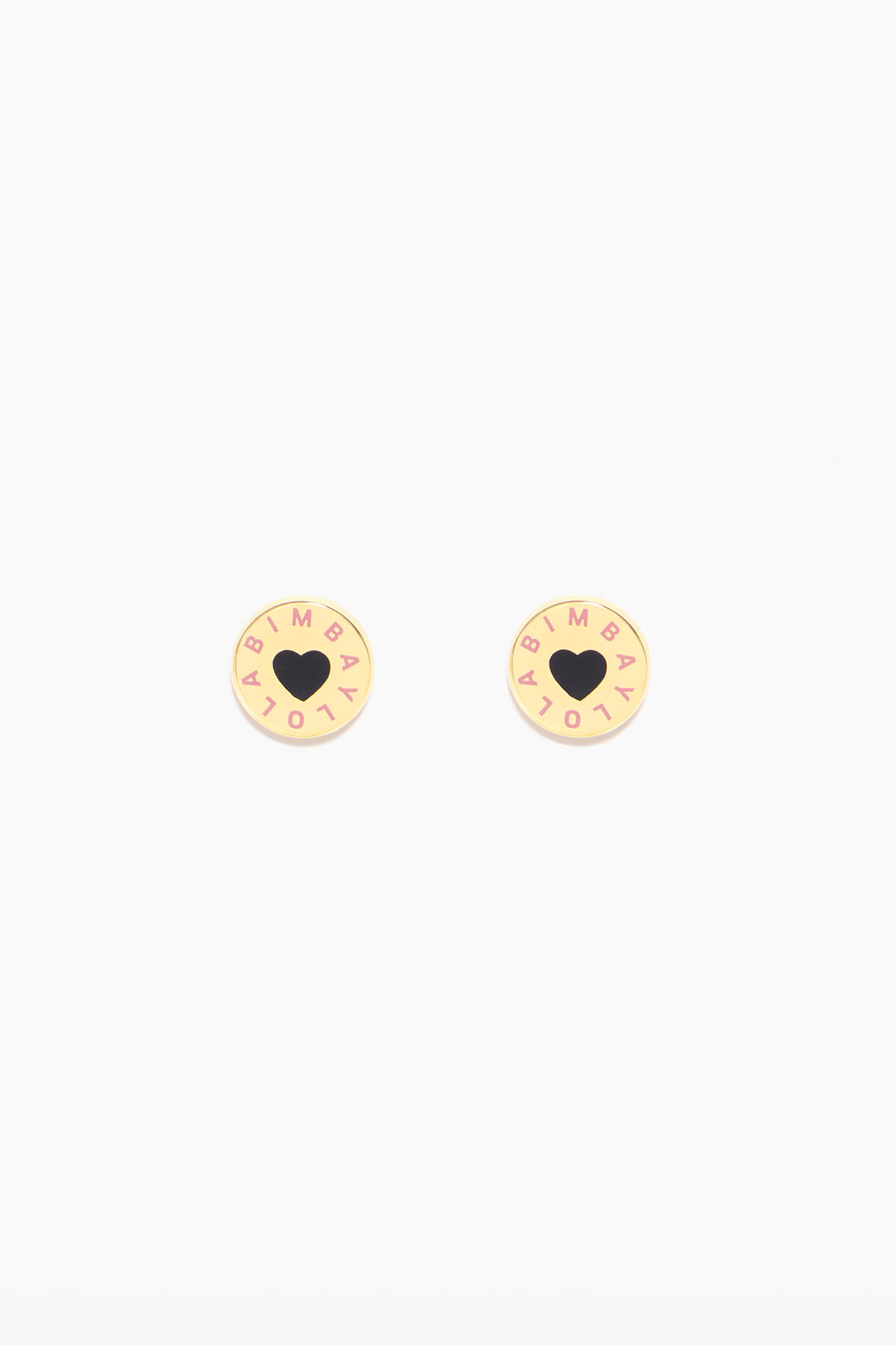 Pendientes botón logo negros