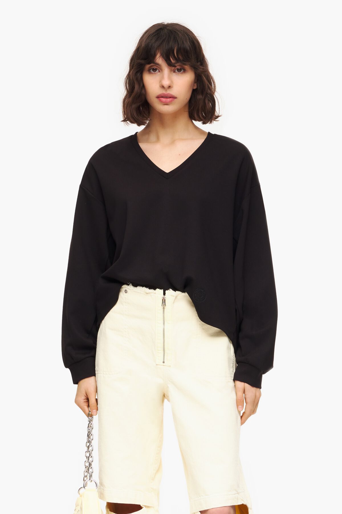 Camiseta punto roma negra