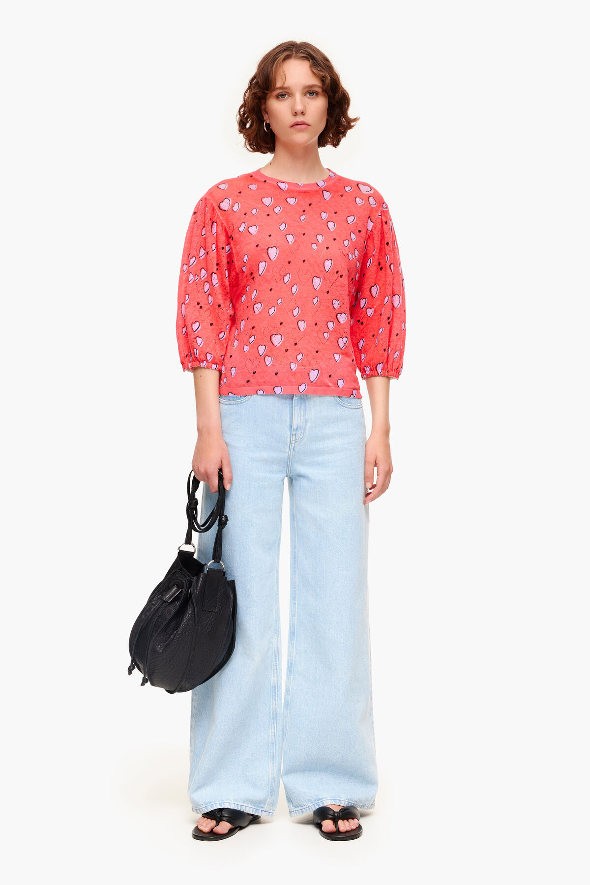 Jersey lino print Small Heart rojo