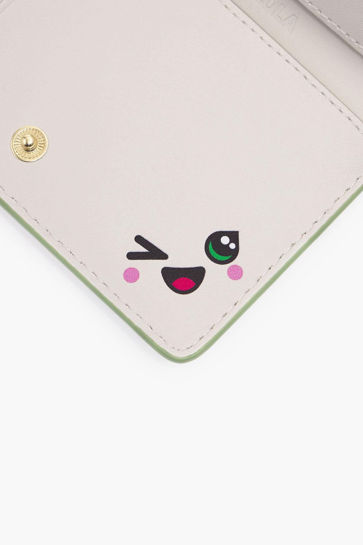 Cartera rectangular piel verde pastel