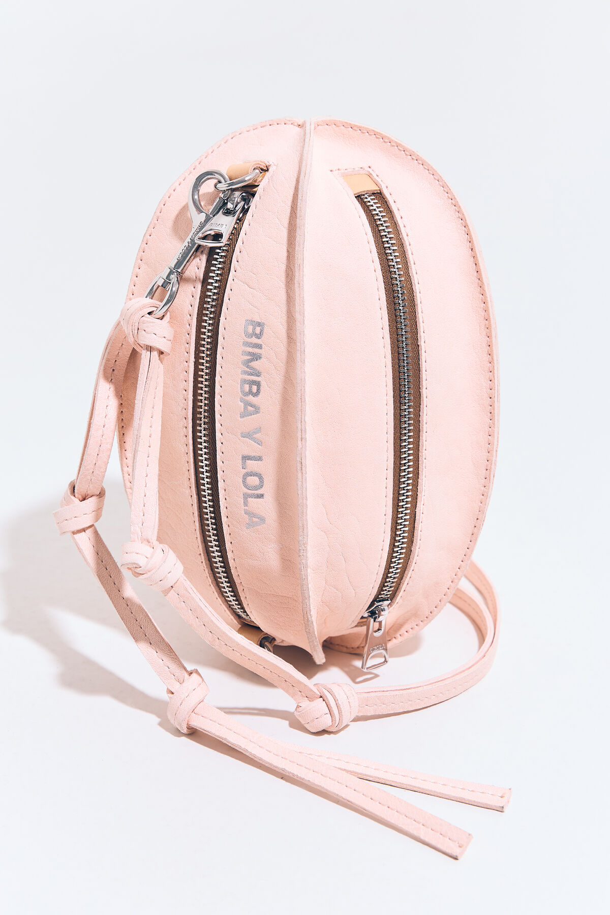 Bolso Pelota S piel rosa claro