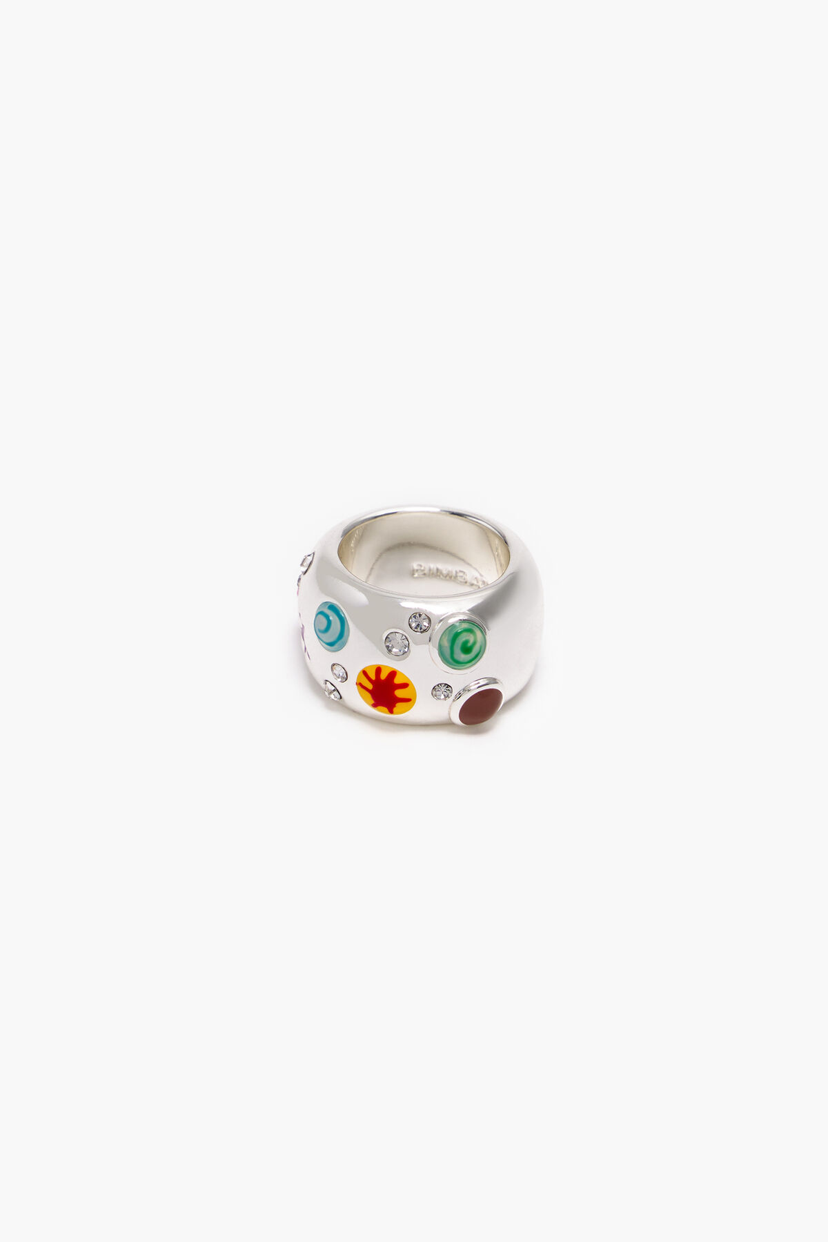 Anillo cristales esmaltes multicolores