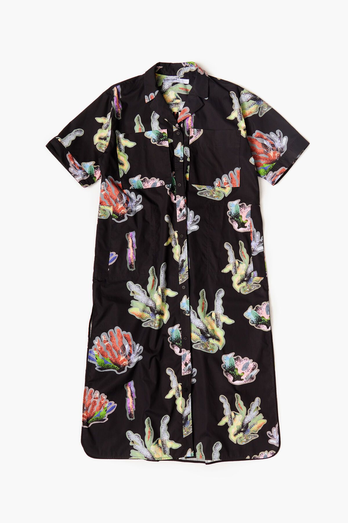 Vestido camisero print Coral gris