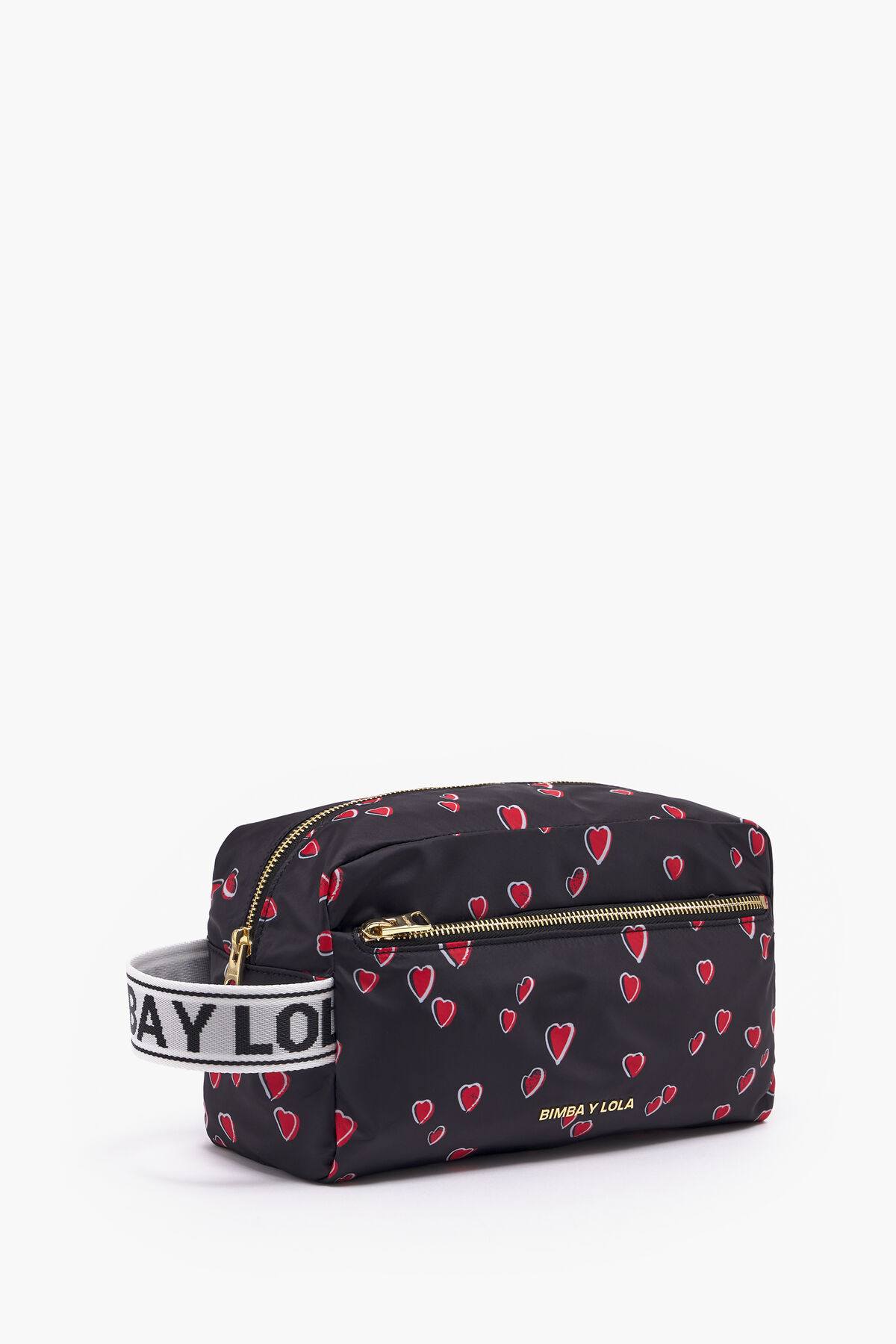 Neceser rectangular L print Small Hearts negro